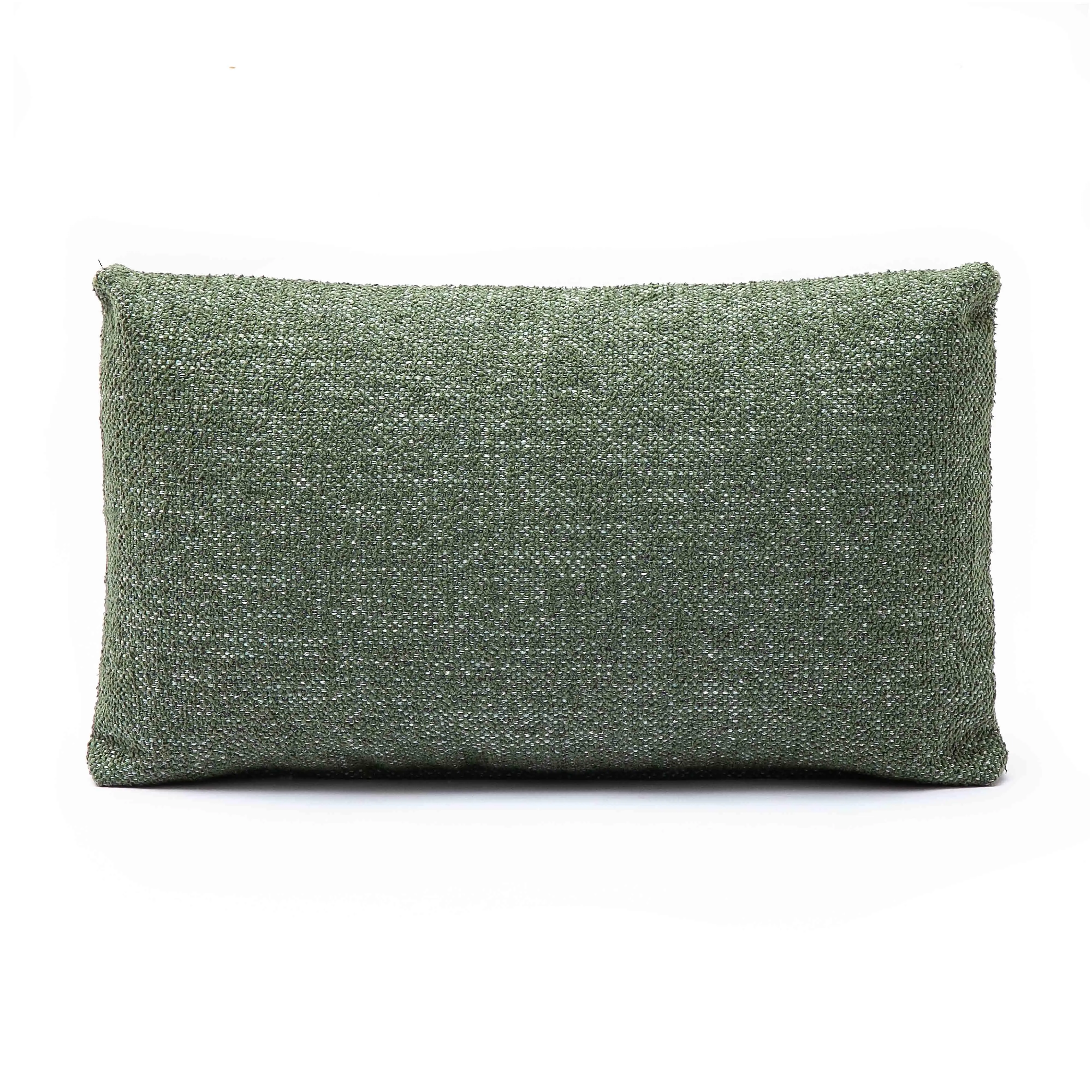 Malolo 20"X12" Green Basketweave Rectangular Vegan-Down Throw Pillow Cover