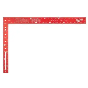 Milwaukee 16 in. x 24 in. Aluminum Framing Square for Precise Measurements & Straight Lines in Carpentry Projects