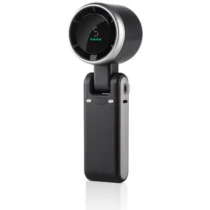 Handheld Portable Turbo Fan,with LED Display, USB Rechargeable Personal Cooler with 5 Speeds, Foldable Portable Fan for Makeup, Office, Outdoor,Travel