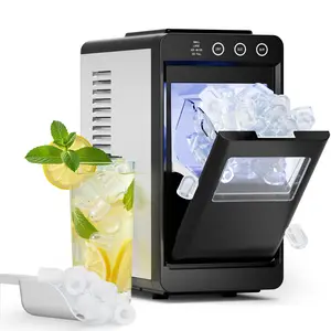 KISSAIR Ice Maker Countertop, 12KG/24H (21℃ Ambient), 6-13 Mins First Batch, Self-Cleaning Portable Ice Maker with LED Control, for Home/Kitchen/RV/Camping