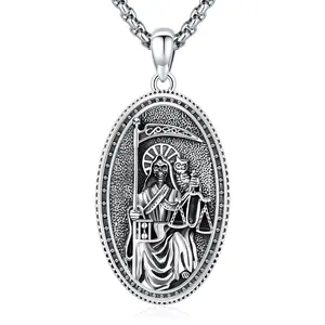 Thanches Santa Muerte Collar S925 Holy Death Necklace Protección Egyptian Amulet Jewelry for Women Men Fashion Accessory Jewelry