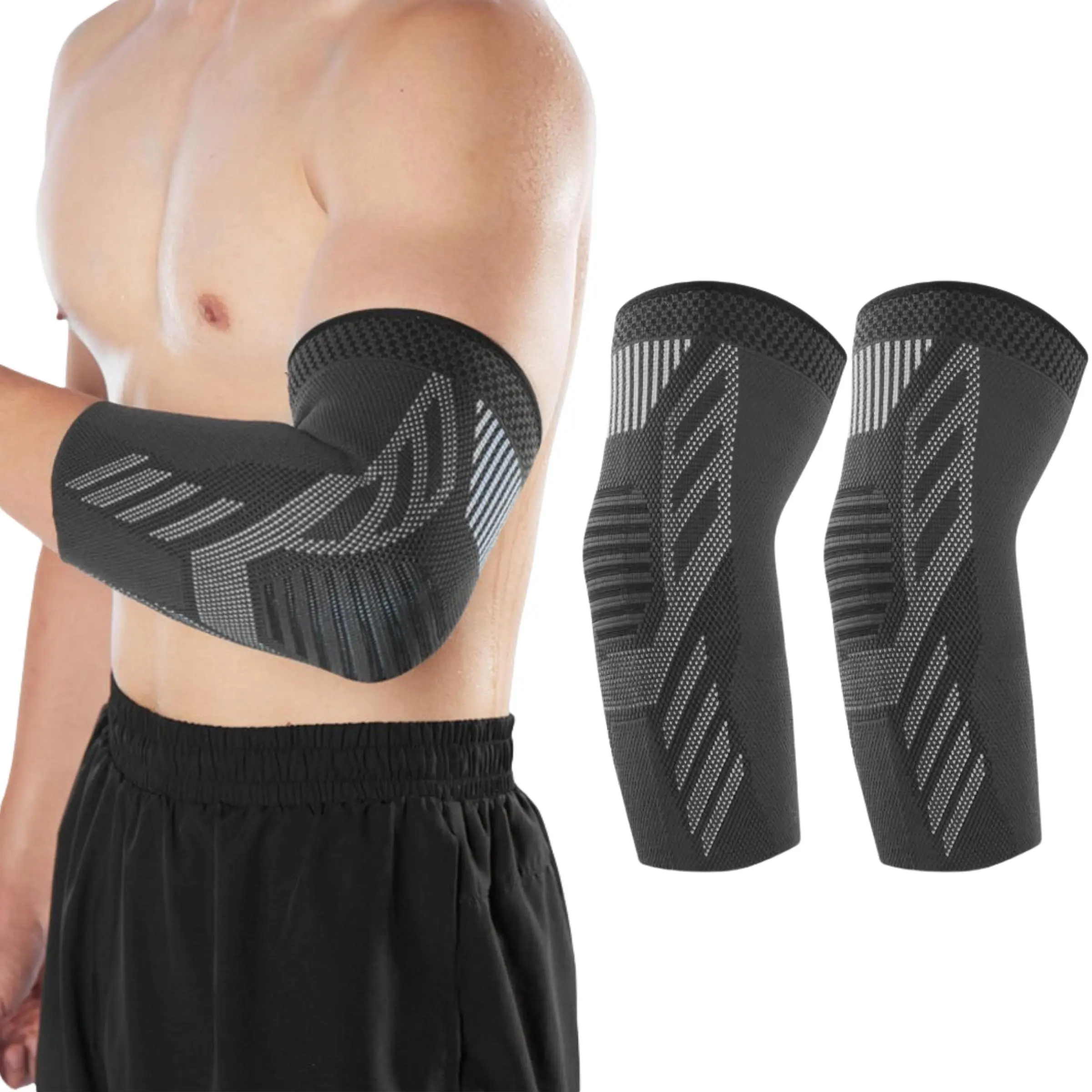 Sports Elbow Support, 2 Counts Elbow Brace, Elbow Support Sleeve, Elbow Compression Sleeve, Elbow Guard, Fitness Elbow Support, Sports Protective Gear for Men & Women, Elbow Sleeves
