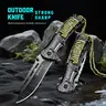 Portable Multipurpose Knives - Stainless Steel Edge, Cord-Attached Handle, Durable Ergonomic Design, Meat Cutter, Easy Cutting, Ideal for Kitchen & Camping Use, Great Father's Day Gift