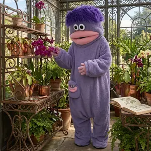 Funny Purple Monster Adult Onesie, Thick Fleece Couples Loungewear, Quirky Novelty Party Costume with Comb