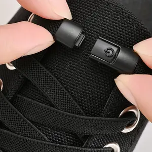 Elastic Shoelaces Set - 1 Pair Free-Tie Shoelaces with 2pcs Shoelaces & 2pcs Buckles for Sneakers Canvas Shoes Secure Lace Up