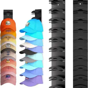 Wall Mounted Baseball Cap Storage Rack - 1/2 Count Multipurpose Durable Hat Hook, Space-Saving Home Organizer with Decorative Shelf, Holds 20 Hats for Bedroom/Closet