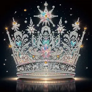 1PC 5D-DIY Crown Theme Painted Pattern Irregular Shape Crystal Diamond Painting Kit. Make handmade gifts, holiday gifts, birthday gifts for family, friends, decorative diamond painting art kit for indoor walls and desktops. Optional photo frame