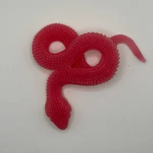 Red Silicone Fidget Toy Snake -,2 sizes, Ideal for Stress Relief and Hand Movement Squishy anxiety squishies