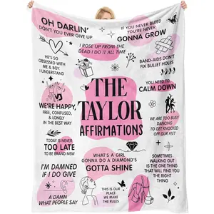 Music Lover Gift for Women, TS Gifts for Women, Music Fans Birthday Gifts for Friends Daughter Wife Sister Teen Colleague, TS Superfan Gift Birthday Christmas Music Lover Blanket 50"x60", Printed on One Side with a Plain White Back, Halloween Thanksgiving