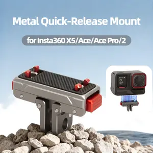 for Insta360 X5/Ace Pro 2/1/Ace Metal Quick Release Base Adapter, Perfect for Outdoor Sports, Campus Photography, Holiday Travel and Ideal Gift, Dual Claw Design  | Portable and Lightweight Tripod/Mount Connector | Self-Media Shooting Equipment Accessory