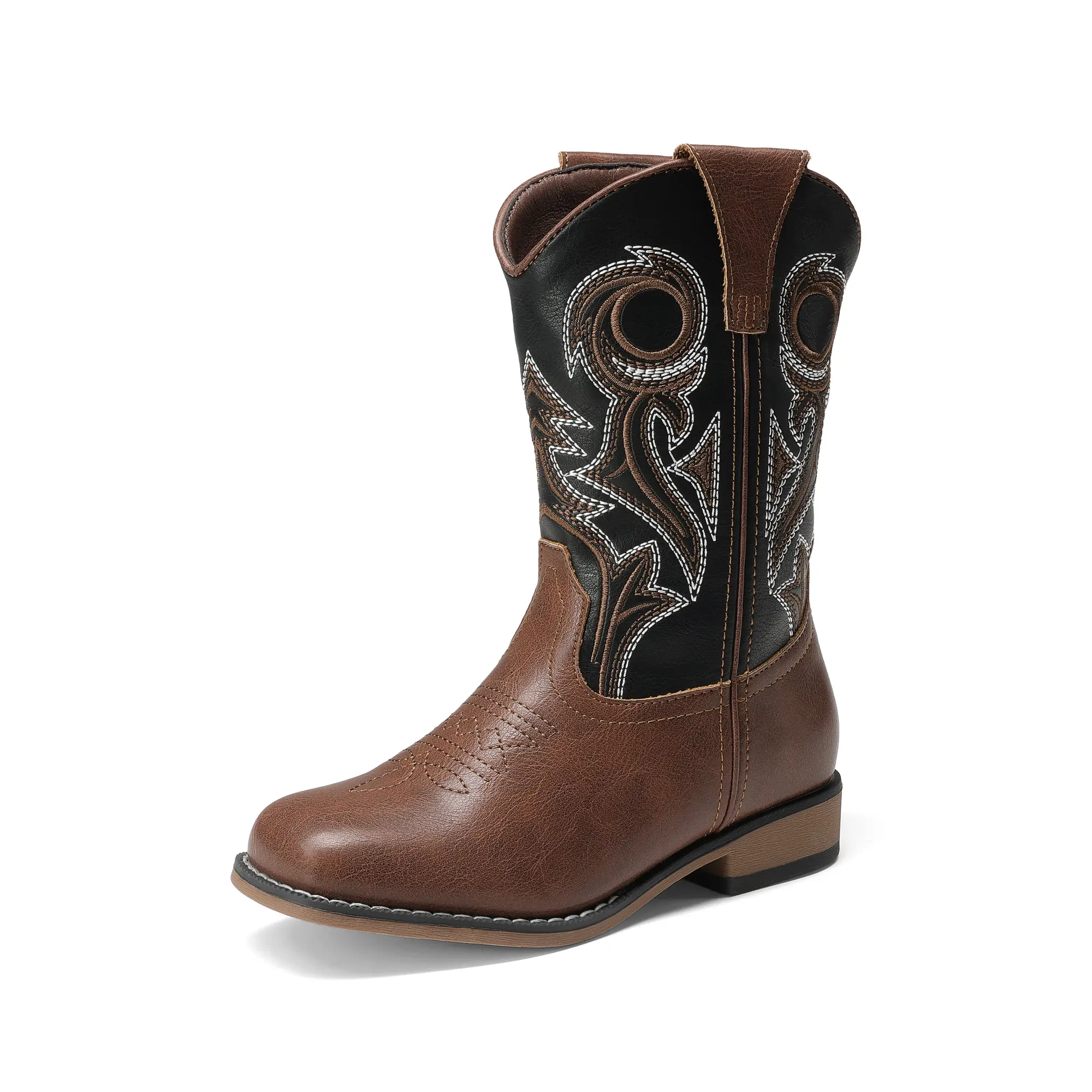 DREAM PAIRS Boys Girls Unisex Cowboy Boots Kids Classic Western Boots Square Toe Girls Cowgirl Boots for Toddler/Little Kid/Big Kid