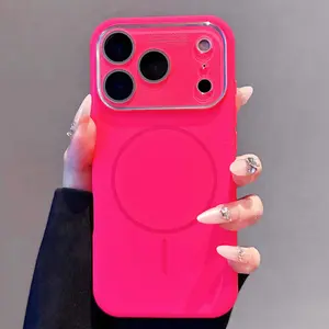 Luxury Liquid Silicone, Matte Frosted,Shockproof, Camera Lens Protection, Compatible with MagSafe for iPhone 17/16/15/14/13 Pro Max Cover