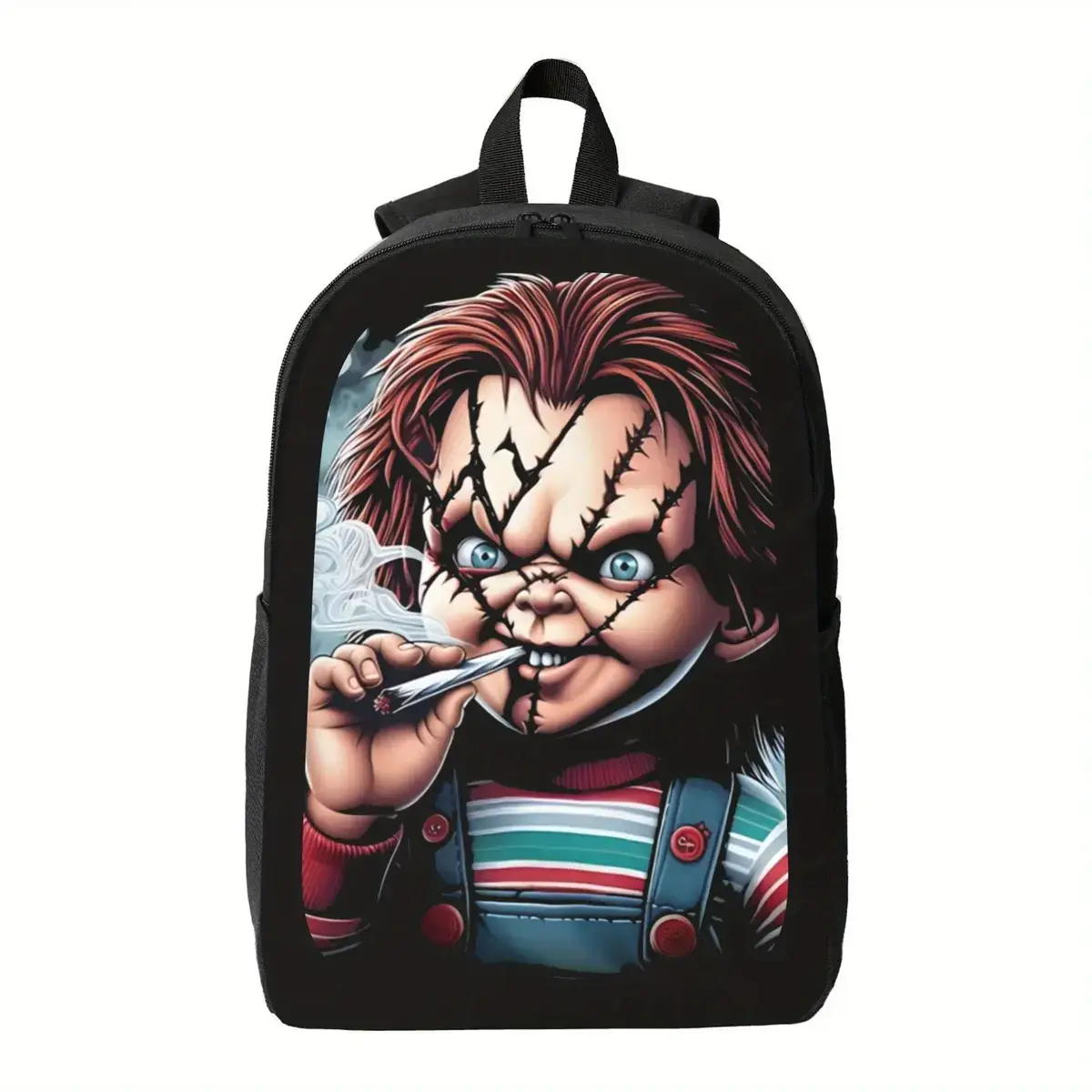 Horror Movie Vampire-like Backpack - Lightweight School Bag with Adjustable Strap, High Quality Zipper Closure - for Teens, Adults, Halloween Parties - Everyday Carry Backpack, Halloween Backpack, Party Accessory, Cartoon Pattern, Breathable Padding, Cas