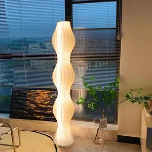 Wabi Sabi Wave Floor Lamp, Cream Style Ambient Standing Light, 3 Color Modes Dimming Corner Lamp for Aesthetic Living Room Bedroom