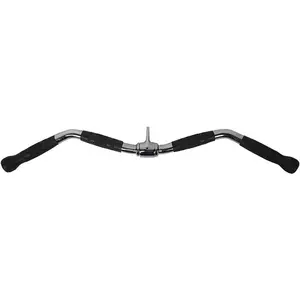 Lat Bar  Machine Attachment, Curl Pulldown Bar with Full Rotation and Rubber Handle for Gym, Strength Workout,  ,  Building, 30 Inch