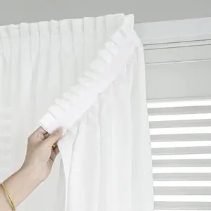 1pc Adhesive curtain no punching installation balcony white self-adhesive gauze bedroom bay window semi-blackout pasted curtain Net Curtain Window