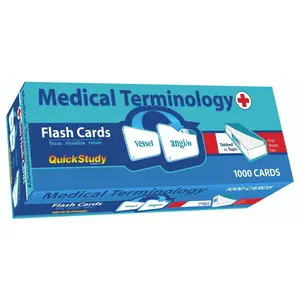 QuickStudy Medical Terminology 1000 Flash Cards - Quickstudy Tool for Nursing Flashcards Learning Alphabet - Color Coded & Alphabetically Organized