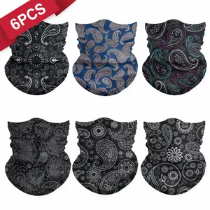 6-Pack Summer Ice Silk Cooling Neck Gaiters – Breathable Quick-Dry UV Protection Face Masks for Cycling, Fishing, Climbing & Outdoor Sports, Unisex