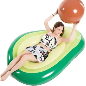Inflatable Avocado Pool Float Floatie with Fun Large Blow Up Summer Beach Swimming Floaty Party Toys Raft for Adults (L)