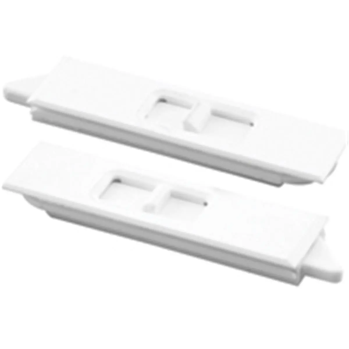 212 MAIN Prime Line F2734 Spring-Loaded Vinyl Mortise Window Tilt Latch - White, with Milled Slot