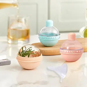 3PCS Silicone Sphere Whiskey Ice Ball Maker with Lids Large Ice Ball Maker Mold Ice Tray Sphere Ice Ball Maker