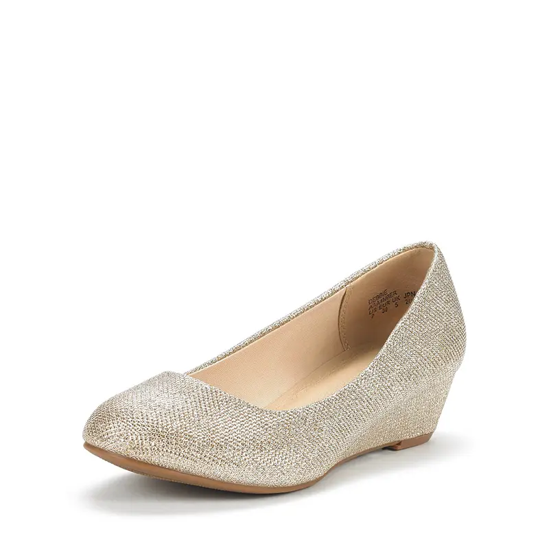 Dream Pairs Women's Stylish Wedge Pumps, Classic Round Toe Low Heel Shoes for Work & Casual Wear, Comfortable Custom Fit Insole, Footwear, Design, Elegant, Wedges, Women's Clothes, Shoes For Women,shoes for back to school,back to school shoes