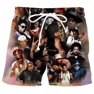 Hot Rapper 3D Prited Personalized Design Men's Shorts 2Pac Tupac Character Mens Short Pants Male High Street Out Sweatpants