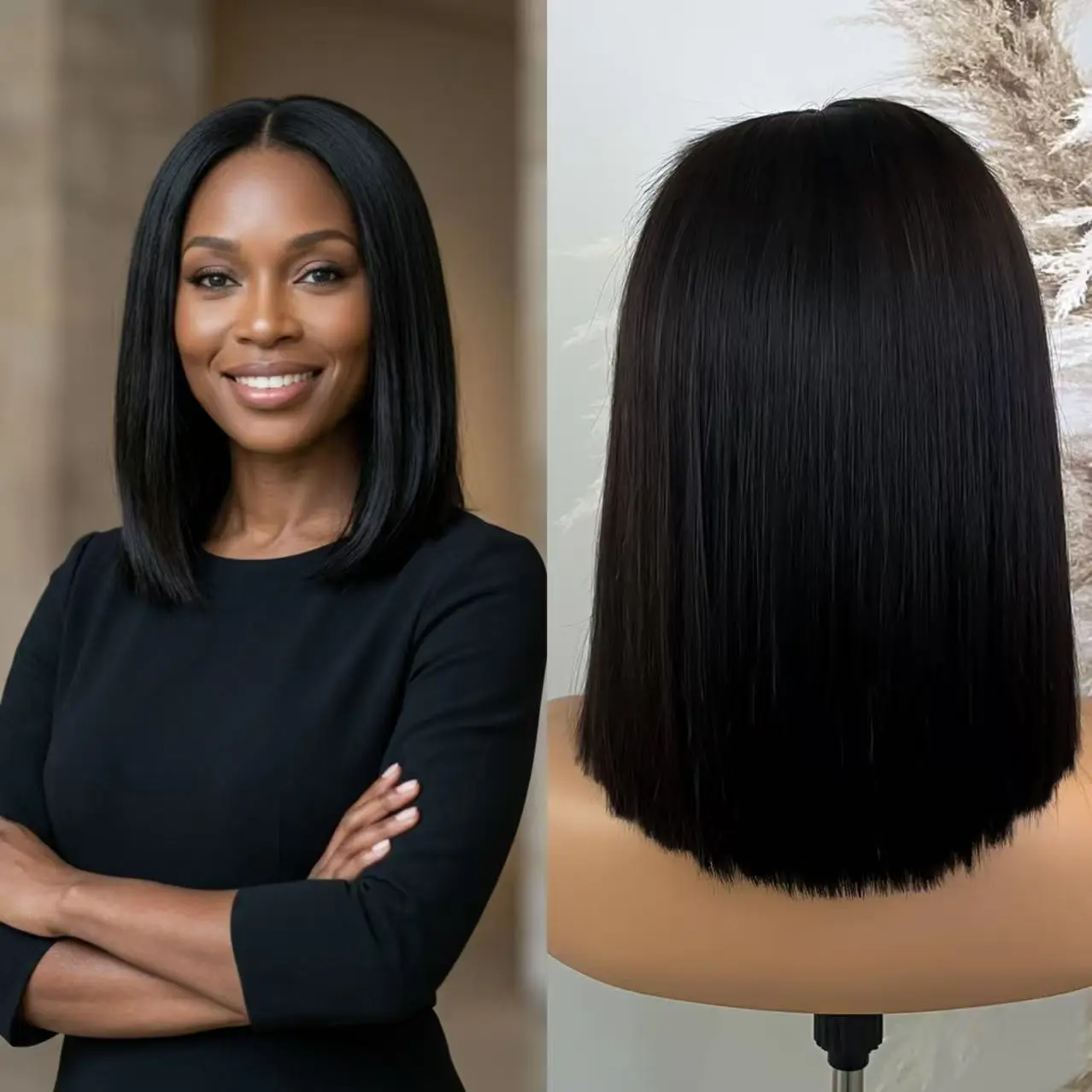 5x5 HD Lace Wig Lace Front Raw Hair Vietnam Straight Human Hair Wig Pre-Styled Middle Part Design Wig Natural Black Hair Wig 100% Human Hair Wig  Short Bob Wig Human Hair Wigs Fashion Look Summer Style#SummerVibes#Dealsforyourday