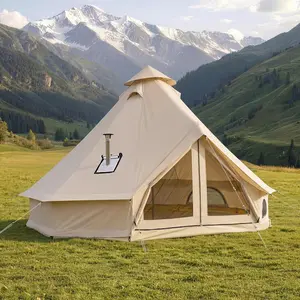 VEVOR Oxford Bell Tent, 4 Seasons 16.4 ft Yurt Tent for Camping with Stove Jack, Waterproof Breathable Holds up to 7 People with Zipped Detachable Floor, Family Camping Glamping Outdoor Hunting Party