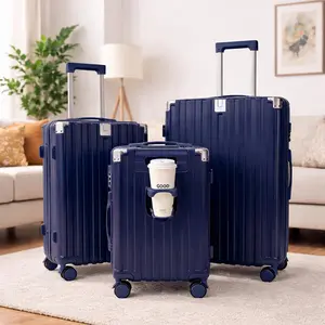GMZGZN 3 pieces luggage set TSA lock with  Durable ABS hardshell suitcases 20/24/28 inch  with USB charging and perfect carry-on for summer travel Traveling Bag