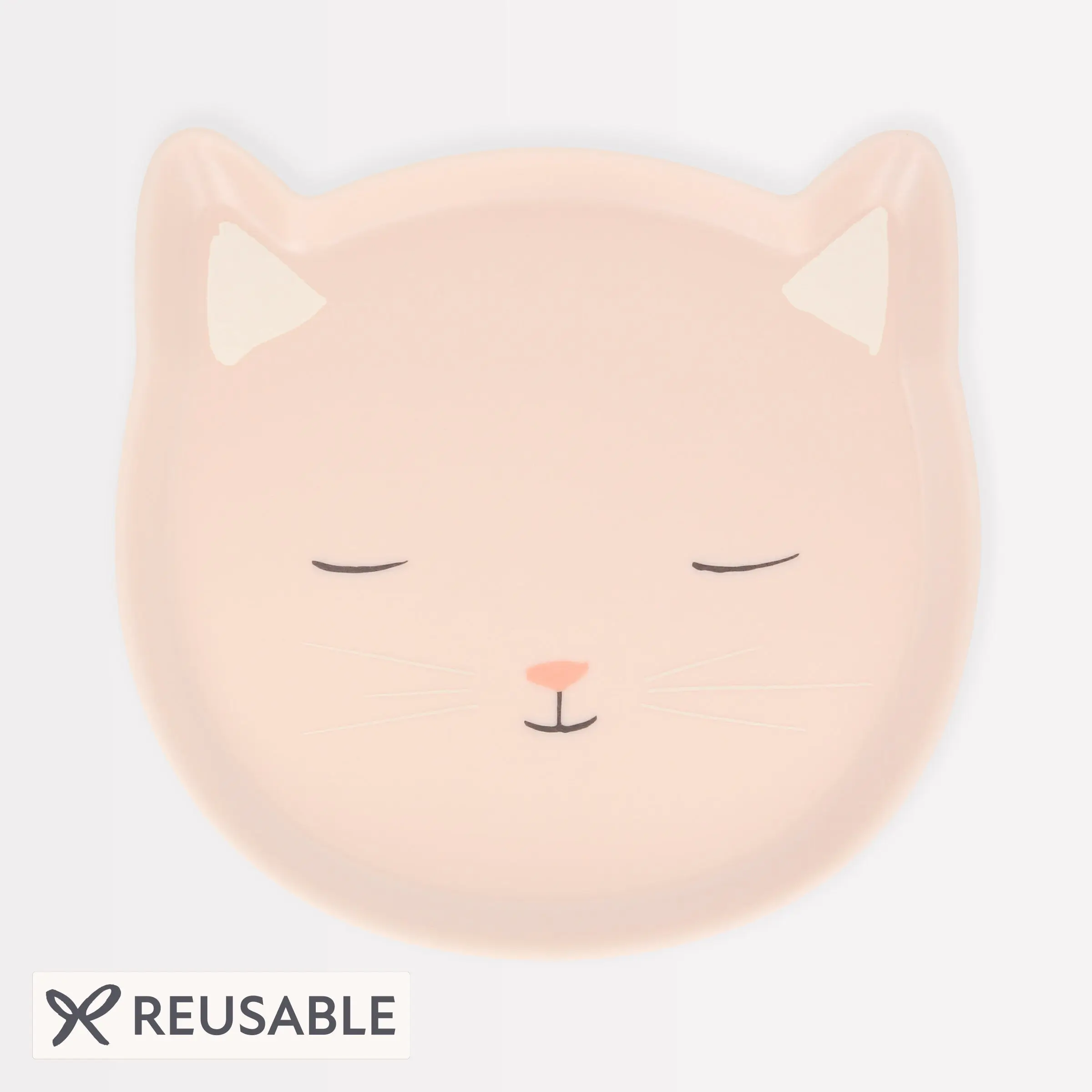 Reusable Pink Cat Plate