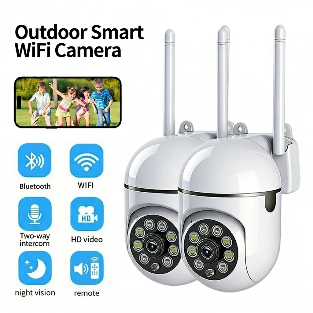 Kgarden 1080P PTZ Panoramic Indoor WiFi Wireless Security Camera - Phone-Compatible, Pan-Tilt, Full Color Night Vision, Human Motion Sensor, 2-Way Talk, Bluetooth Connection, 24/7 Recording for Baby Monitoring