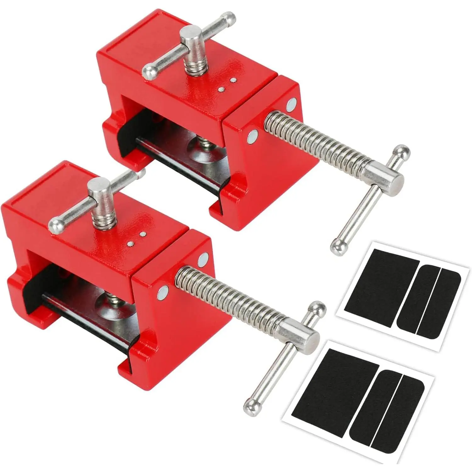 Cabinet Clamps, Cabinetry Clamps Cabinet  Frame Clamps Cabinet Installation Clamps Cabinet Tools with Two Side Screws and Alignment Plate, 2 Pack (Red)