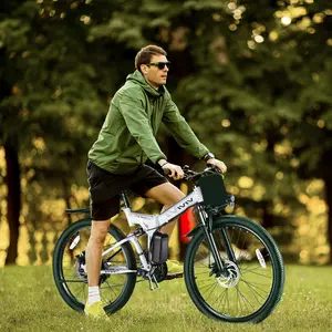 26'' VIVI Voyage Electric Bike for Adults, 500W (Peak 750W) Powerful Motor with Removable Battery, 20MPH, Smart LCD Display, Dual Shock Absorber Electric Bike Bicycle Front And Rear Disc Brakes