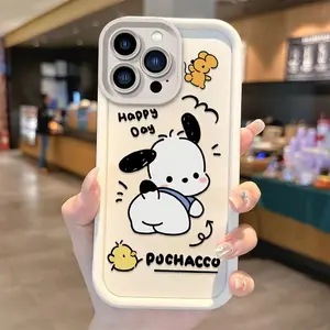 Pochacco Cartoon Phone Case for iPhone 16 15 14 13 12 11 Pro Max 16 15 14 8 7 Plus X XS Max 8 7 Silicone Protective Shockproof Cover Protection Accessories