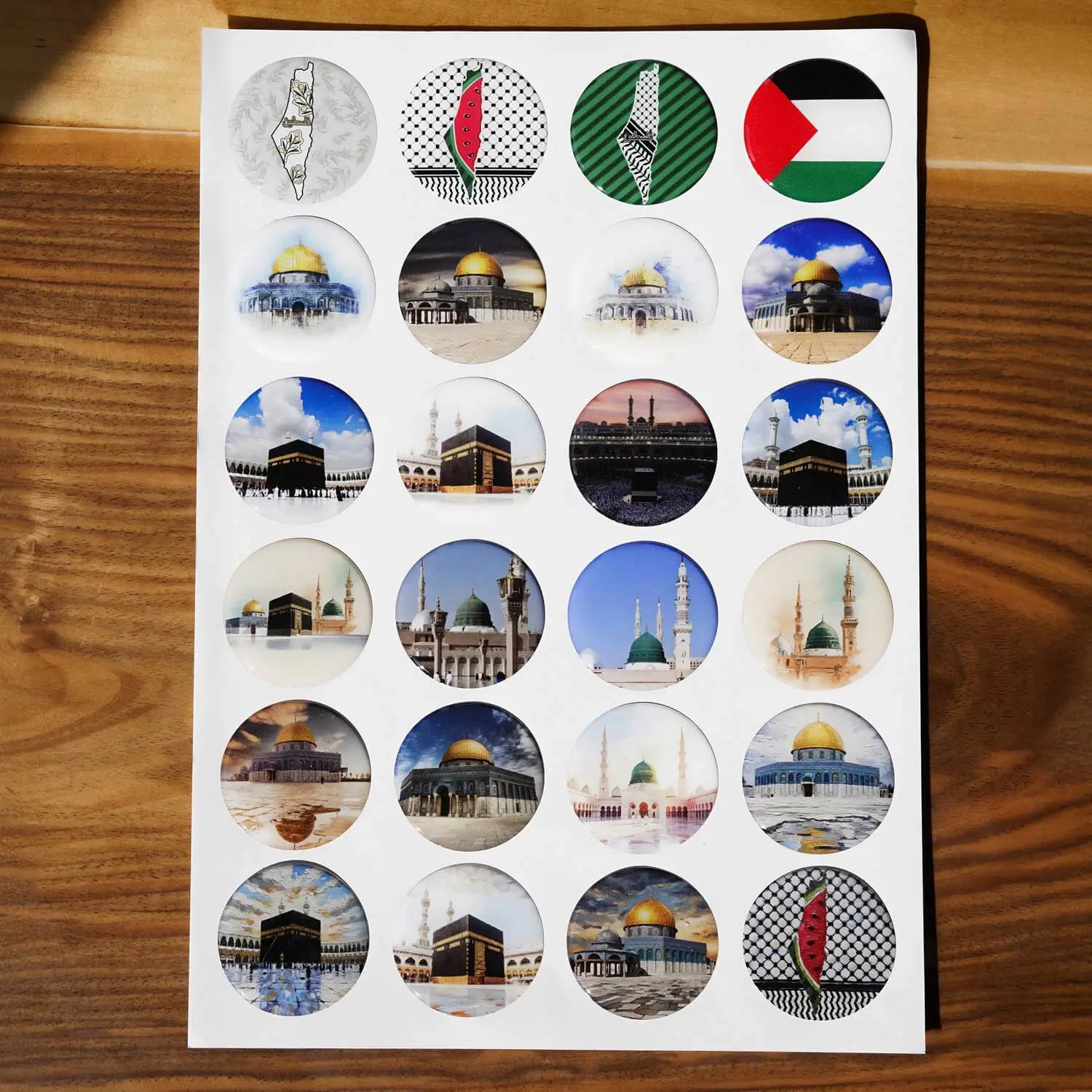 Islamic Holy Sites Sticker Set – Kaaba, Masjid an-Nabawi, & Masjid al-Aqsa
