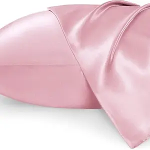 Satin Pillowcase 2 Pack Similar to Silk Pillow Cases Standard Size, Pillow Case for Sleeping Women with Envelope Closure, Gifts for Women Men, Pink, 20x26 Inches