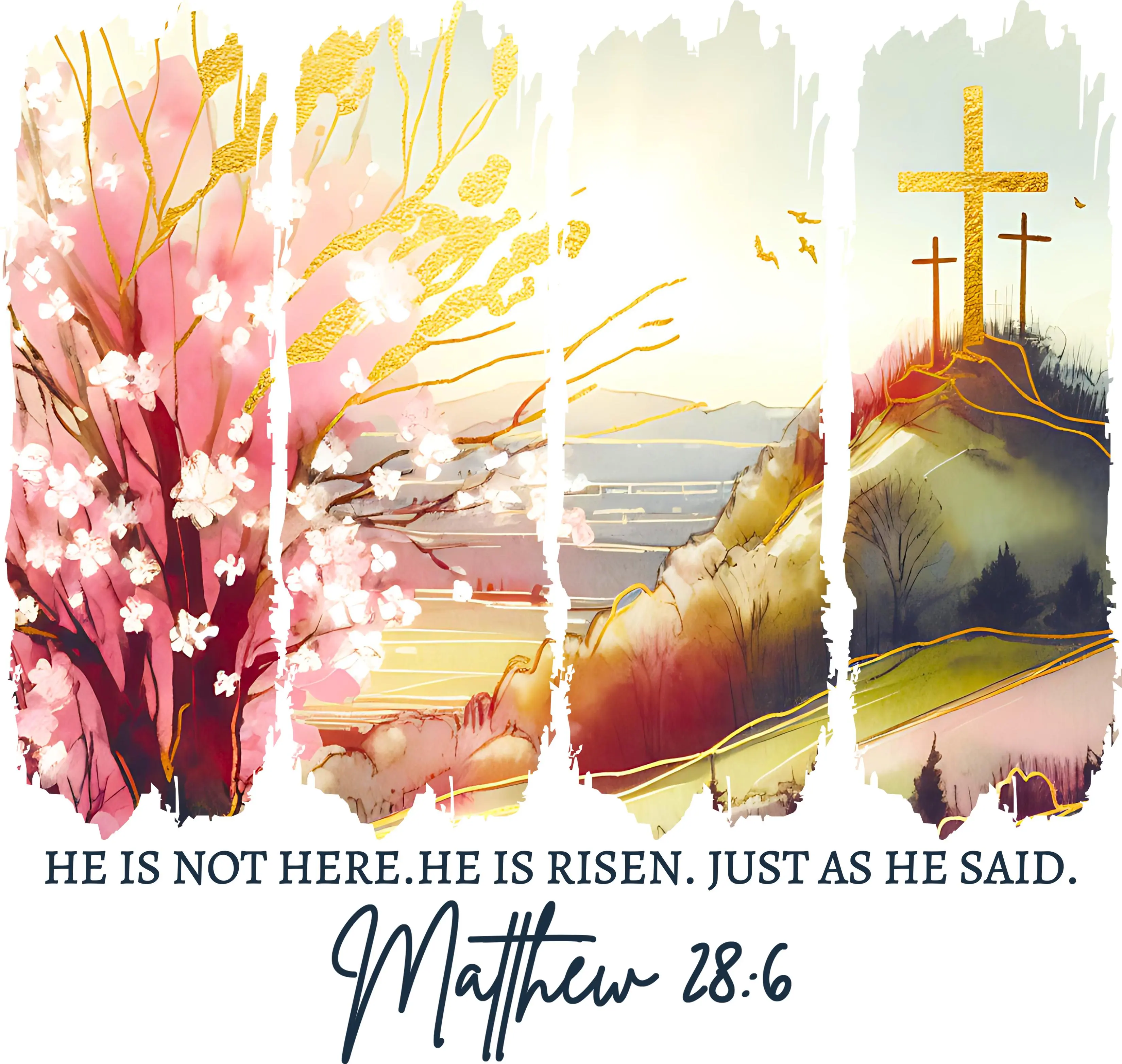 DTF Transfer – He is Risen Multi Sizes (RE-SC001)