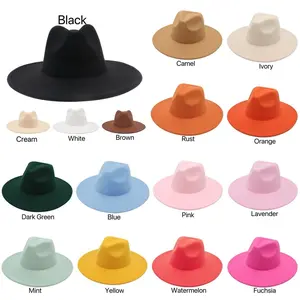 Fedora Hats Plain Winter Felt Hats wide Brim Felt Hat Women Men Fedora Hats