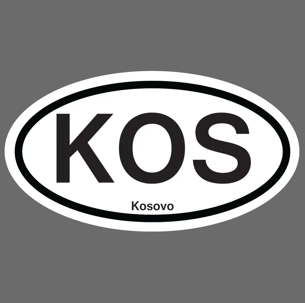 Kosovo Theme Reusable Vinyl Stickers, 3" High 5.5" Wide Oval Service Stickers for DIY Scrapbooking & Stamping