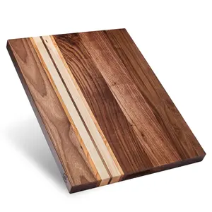 Motley -  Large Walnut/Cherry/Maple Wood Cutting Board for Kitchen, Charcuterie Wooden Board, Sorting Compartment, Reversible 17x13x1.1 in (Gift Box Included)