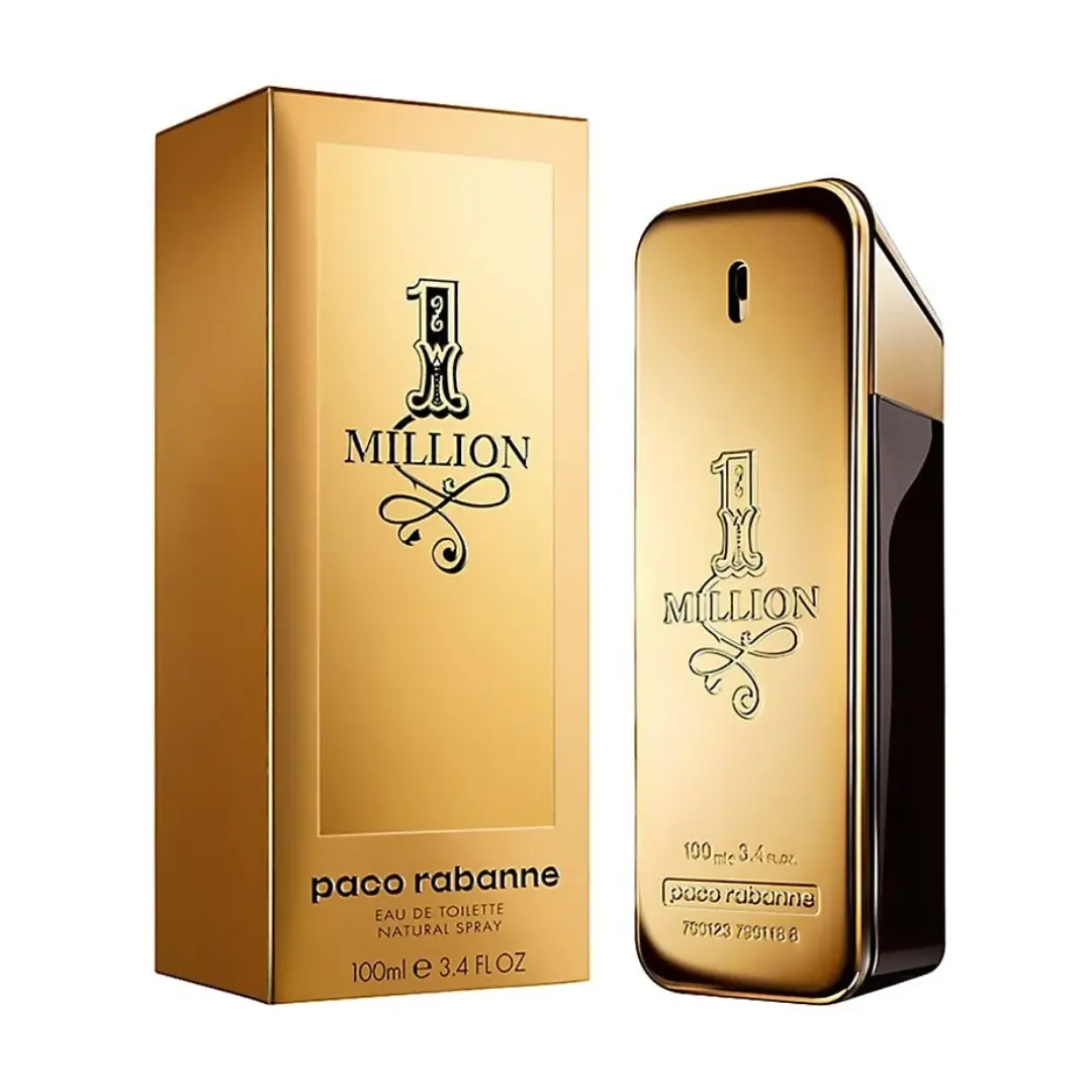 Paco Rabanne 1 Million Eau de Toilette For Men 3.4 oz | Men's Warm Spicy Leather Cologne with Blood Mandarin, Cinnamon & Amber