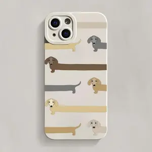Chic and Cool Dachshund Pattern All-Inclusive Shockproof Phone Case, Stylish and Durable TPU Mobile Phone Protector, Compatible with iPhone 17 Pro Max Plus Air/ 11/12/13/14/15/16 Pro Plus Pro Max