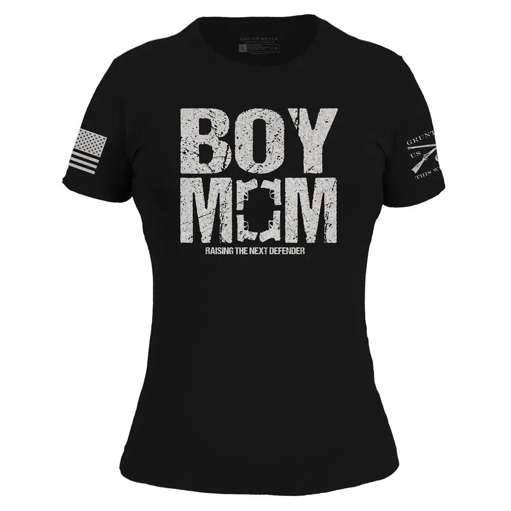 Women's Boy Mom Slim Fit T-Shirt - Black