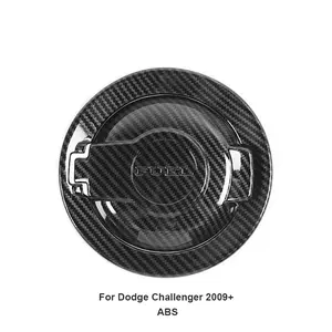 For 2009+ Dodge Challenger Fuel Tank Cover Trim Car Exterior Accessories black carbon fiber