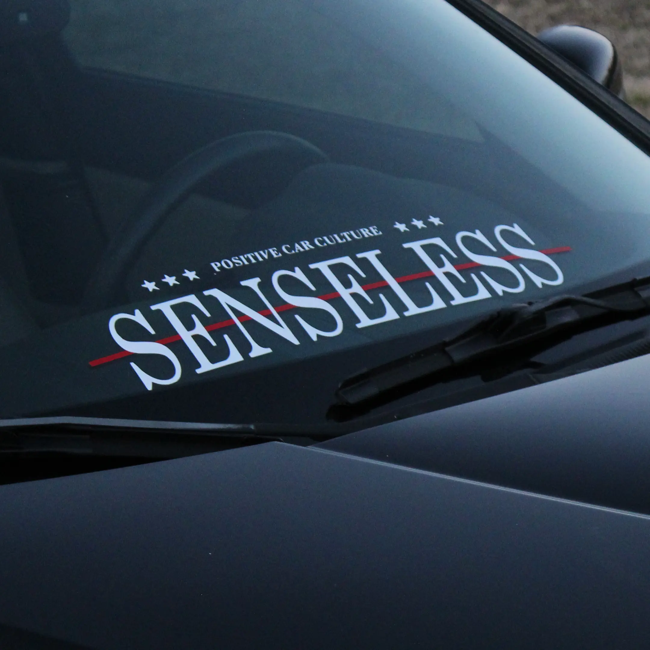 Red Line Car Windshield Banner