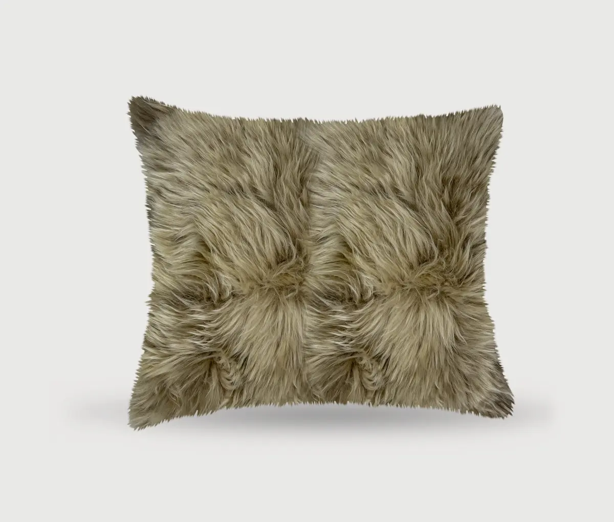1-Piece Natural Zealand Sheepskin Large Square Pillow, 18x18in Taupe Home Decor Pillow with Hidden Zipper (ASIN: 676685051844)