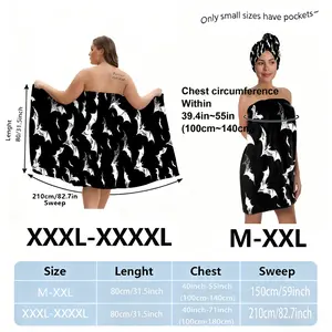 XXXXL plus-size bathrobe set, Halloween bat series, suitable for women, absorbent hair wrap towel for after bathing, spa, and swimming pool. A must-have for home/travel, Essential.