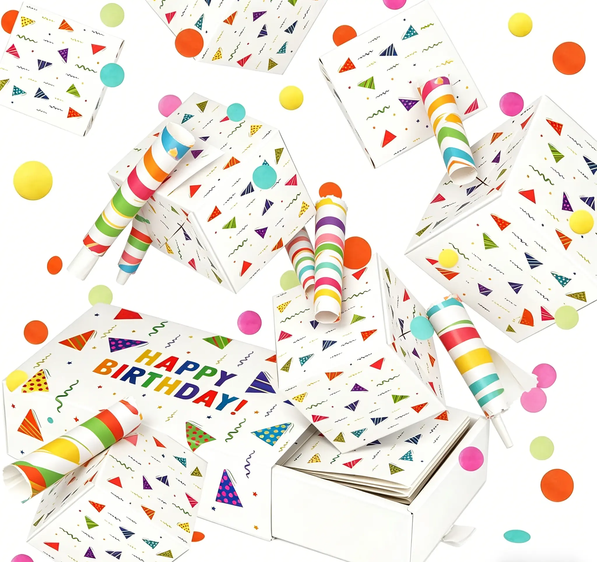 Happy Birthday Surprise Gift Box Explosion for Card - DIY Pop Out Folding Bounce Explosion Gift Box with Confetti - Birthday - Cash Gift Idea for Women Men Kids