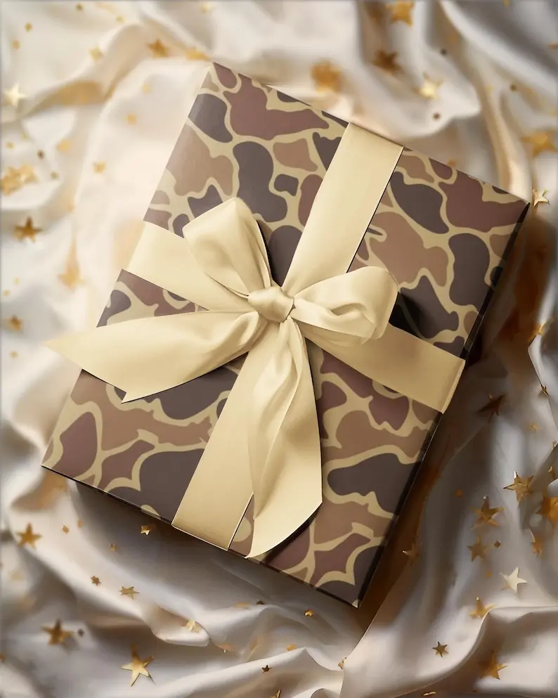 Old School Camo, Wrapping Paper, Hunting Wrapping Paper, Hunting Wrapping, Men Wrapping Paper, Birthday Wrapping Paper for Men, Camouflage